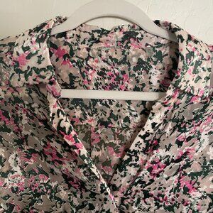 Elie Tahari Floral Button Up Blouse Size M